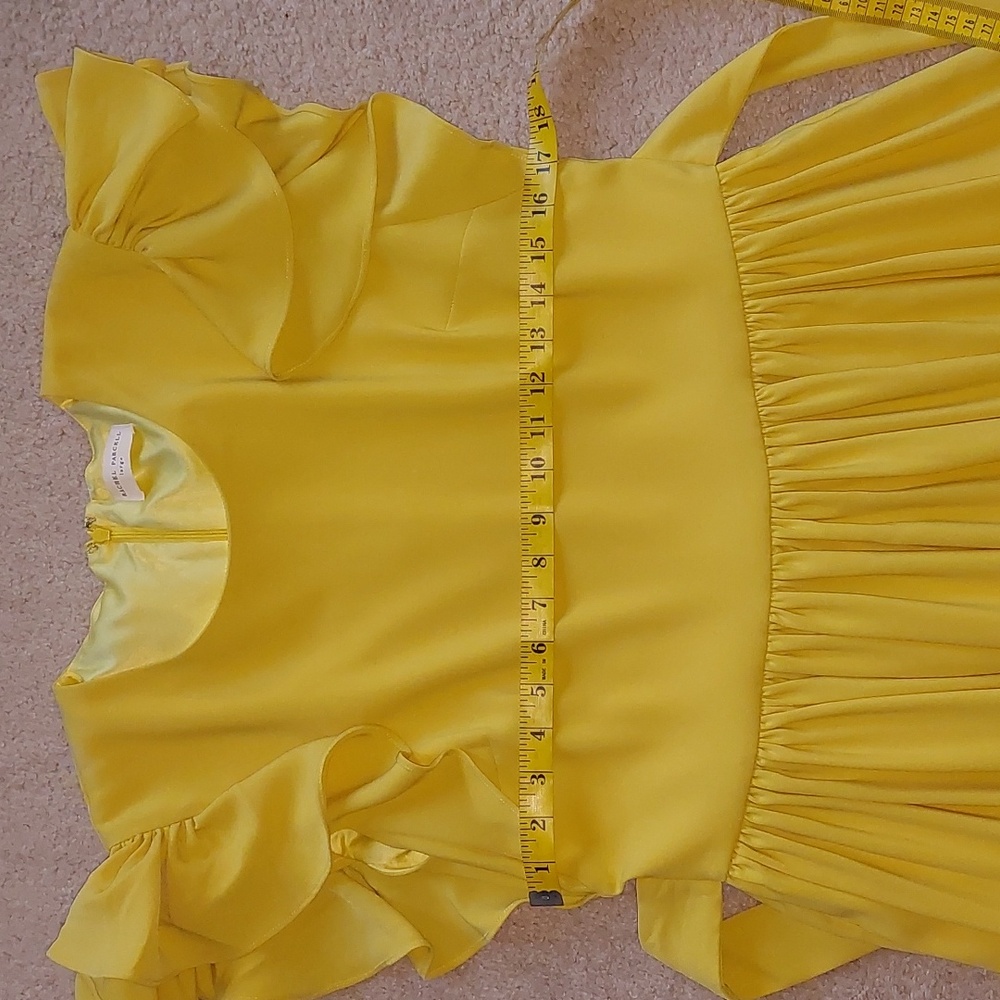 Rachel Parcell Marigold Yellow Serene Midi Ruffle Dress Sz L - Picture 12 of 17